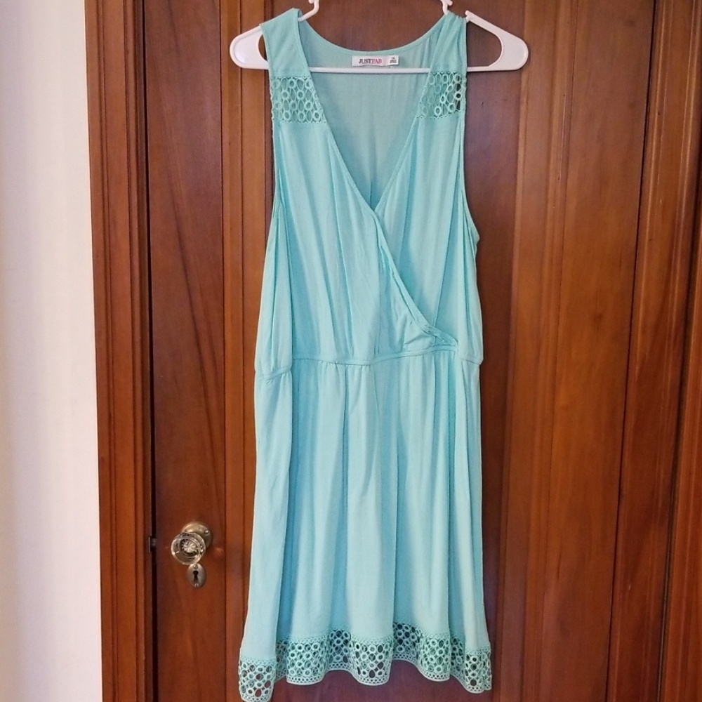Mint faux wrap dress